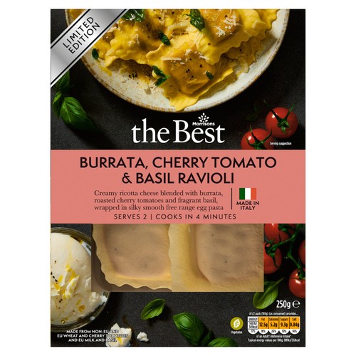 Morrisons The Best Burrata, Cherry Tomato & Basil Ravioli 250g thumbnail 2
