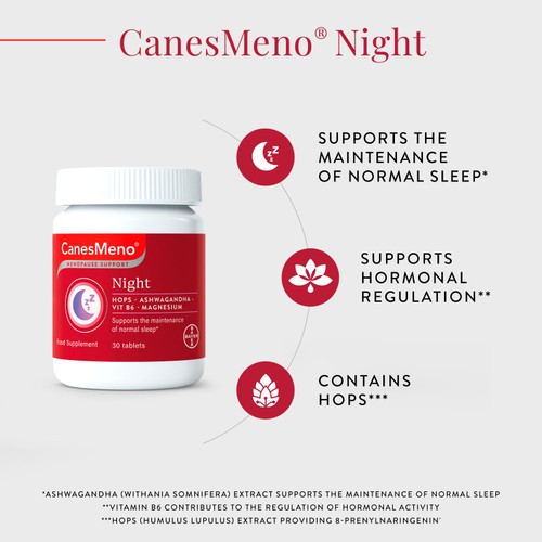 CanesMeno Menopause Support Night Food Supplement 30 Tablets thumbnail 4