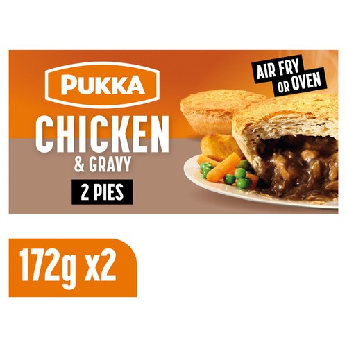 Pukka 2 Puff Pastry Pies Chicken & Gravy 2x172g