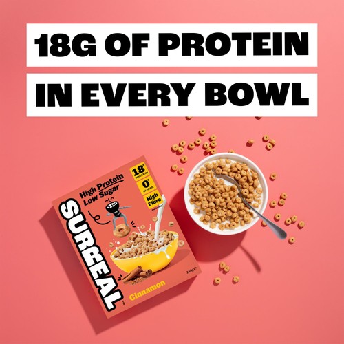 Surreal High Protein Low Sugar Cinnamon Cereal 240g thumbnail 4