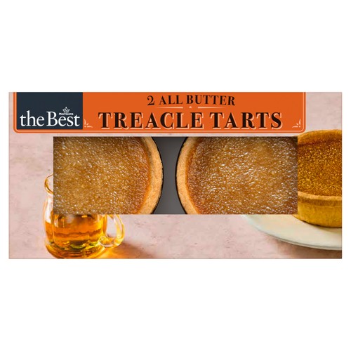 Morrisons The Best All Butter Treacle Tarts Dessert 2 x 66g (132g) thumbnail 2