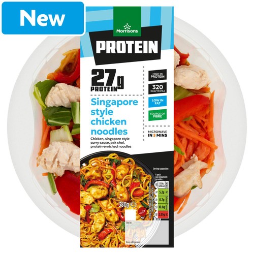 Morrisons Protein Singapore Style Chicken Noodles 380g