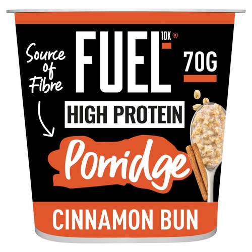 FUEL10K High Protein Cinnamon Bun Porridge Oat Cereal Pot 70g thumbnail 2