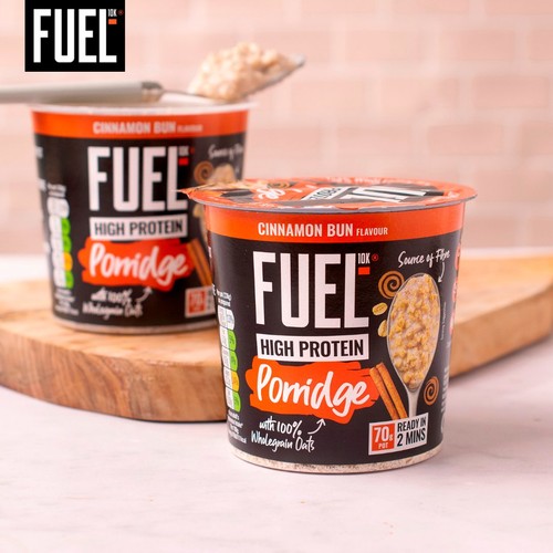 FUEL10K High Protein Cinnamon Bun Porridge Oat Cereal Pot 70g thumbnail 5