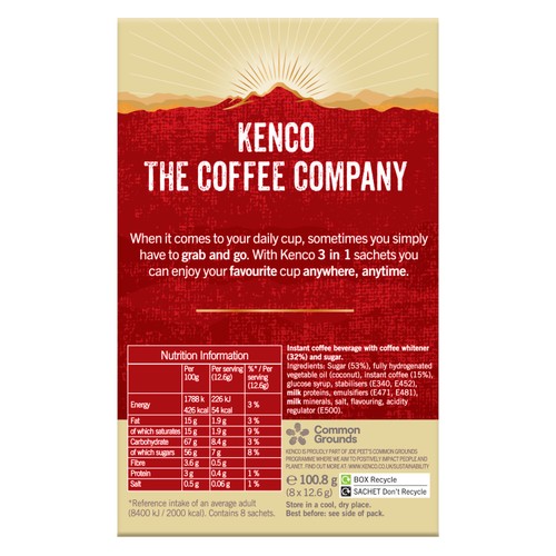 Kenco 3 In 1 Smooth White Coffee With Sugar 8 Sachets  thumbnail 2