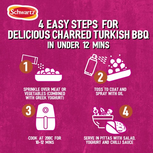 Schwartz Air Fry Charred Turkish Bbq Seasoning 115g thumbnail 3