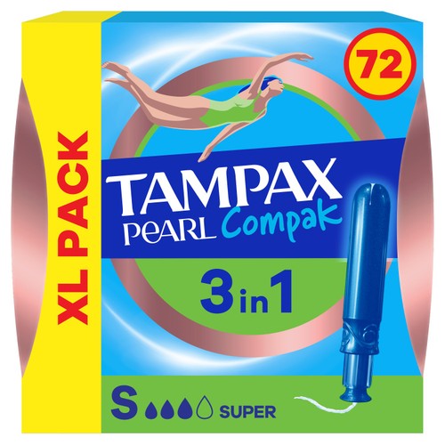 Tampax Pearl Compak 3 For 1 Super Tampons Applicator
