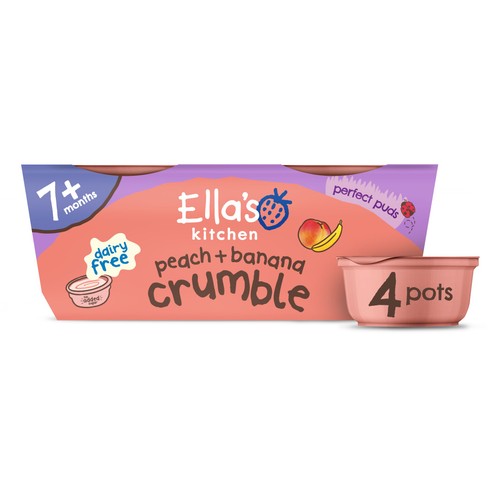 Ella's Kitchen Organic Peach and Banana Crumble Baby Dessert Pot Multi 7m+
