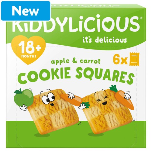 Kiddylicious Apple & Carrot Cookie Squares 18+M 6x24g