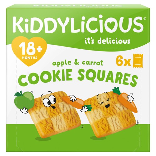 Kiddylicious Apple & Carrot Cookie Squares 18+M 6x24g thumbnail 2