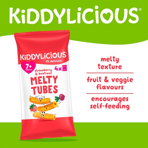 Kiddylicious Strawberry & Beetroot Melty Tubes 7+ Months 4x10g thumbnail 3