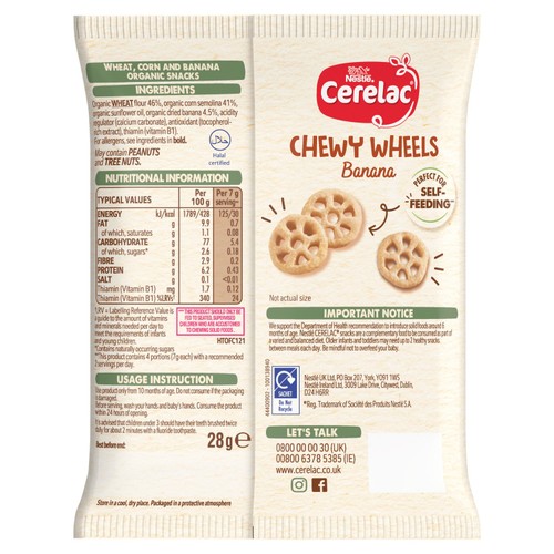 Cerelac Banana Chewy Wheels 10+ Months Baby Food Snack 28g thumbnail 4