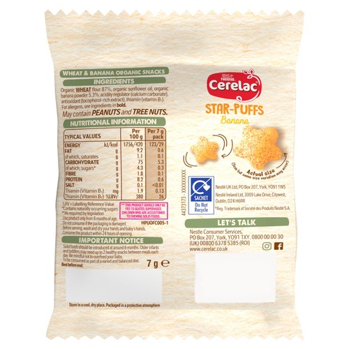 Nestle Cerelac Banana Star-Puffs 8+ Months 7g thumbnail 3