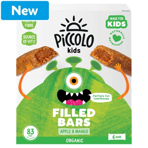 Piccolo Kids Organic Apple And Mango Filled Multigrain Bars 6 Pack