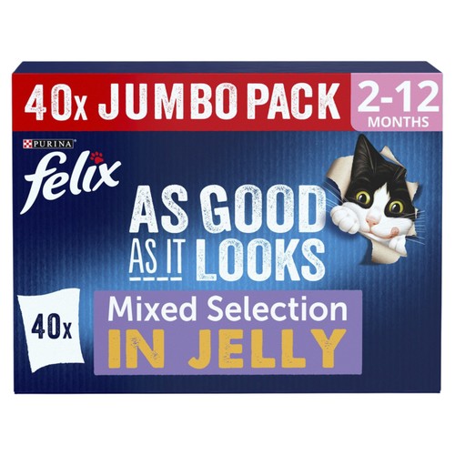 FELIX As Good As It Looks Kitten Mixed Selection In Jelly 40x85g thumbnail 2