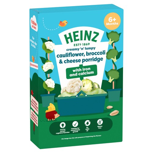 Heinz Cauliflower Broccoli & Cheese Multigrain Porridge 6+ Months 125g thumbnail 3