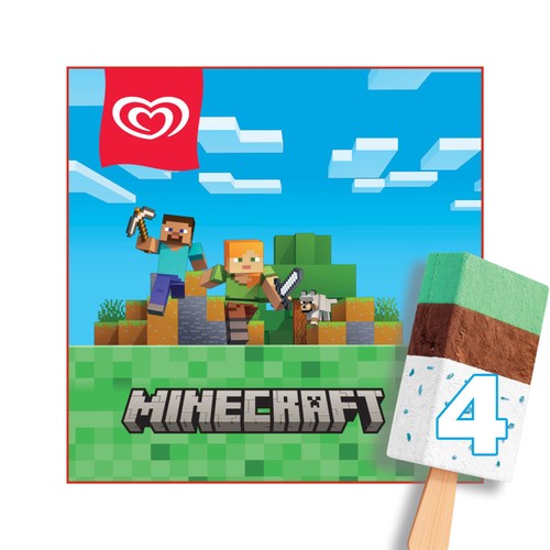 Minecraft Vanilla & Chocolate Ice Cream Sticks 4 x 75ml thumbnail 2