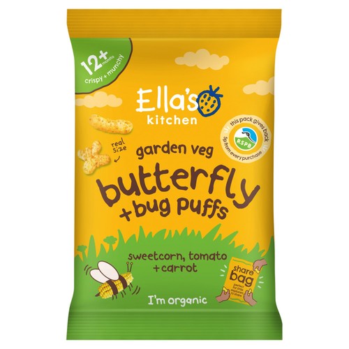 Ella's Kitchen Butterfly & Bug Puffs Sweetcorn,Tomato & Carrot 12+M 80g thumbnail 2