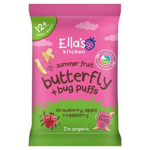 Ella's Kitchen Butterfly + Bug Puffs Strawberry, Apple & Raspberry 12M+ 80g thumbnail 2