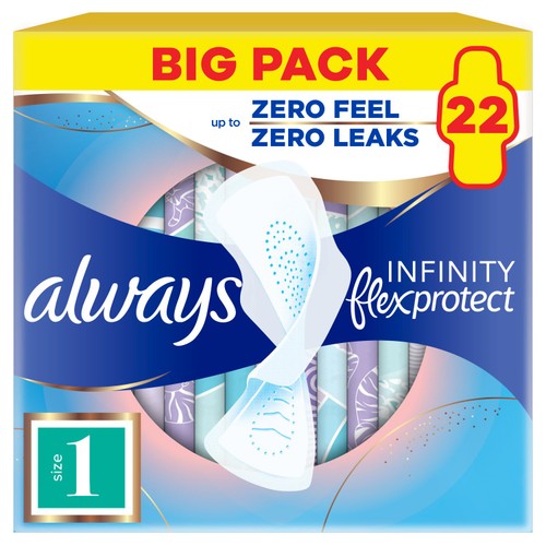 Always Infinity Pads Normal (Size 1) Sanitary Towels With Wings 22 Pads