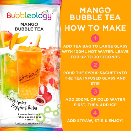 Bubbleology Mango Tea With Lychee Boba thumbnail 3