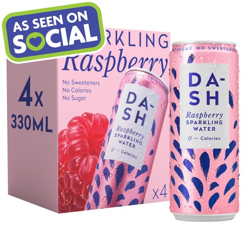 Dash Raspberry Sparkling Water 4x330ml