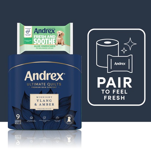 Andrex Ultimate Quilts Midnight Ylang & Amber Toilet Rolls 9 Pack thumbnail 4