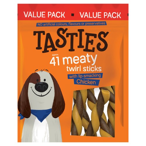 Tasties Meaty Twirl Sticks With Lip-Smacking Chicken 650g