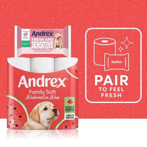 Andrex Family Soft Watermelon Toilet Tissue 9 Rolls thumbnail 5