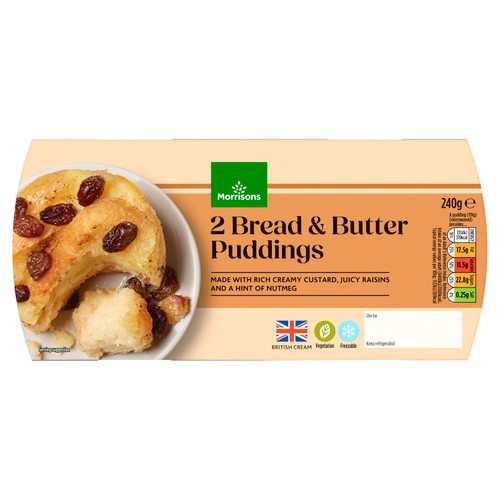 Morrisons 2 Bread & Butter Puddings 240g