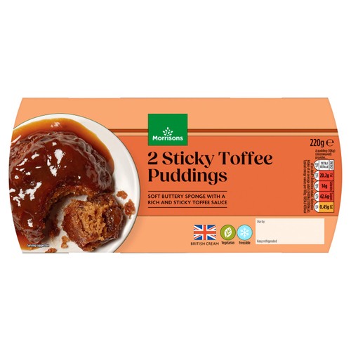 Morrisons 2 Sticky Toffee Puddings 220g