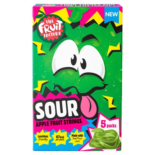The Fruit Factory Sour Apple Fruit Strings 5 x 20g (100g)