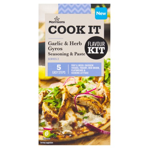 Morrisons Cook It Garlic & Herb Gyros Seasoning & Paste Flavour Kit 31g