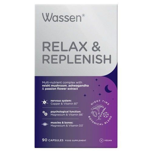 Wassen Relax + Replenish Night Time 90 Capsules thumbnail 2