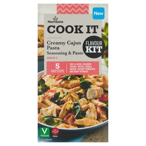 Morrisons Cook It Creamy Cajun Pasta Seasoning & Paste Flavour Kit 40g