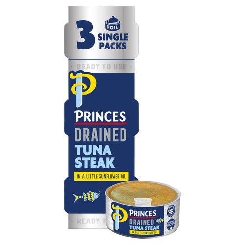 Princes Drained Tuna Steak in a Little Sunflower Oil 3x60g thumbnail 2