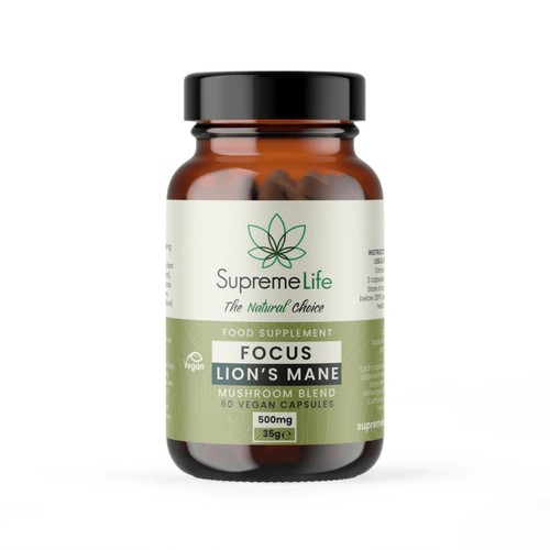 Supreme CBD Lion's Mane Mushroom Capsules 500mg thumbnail 2