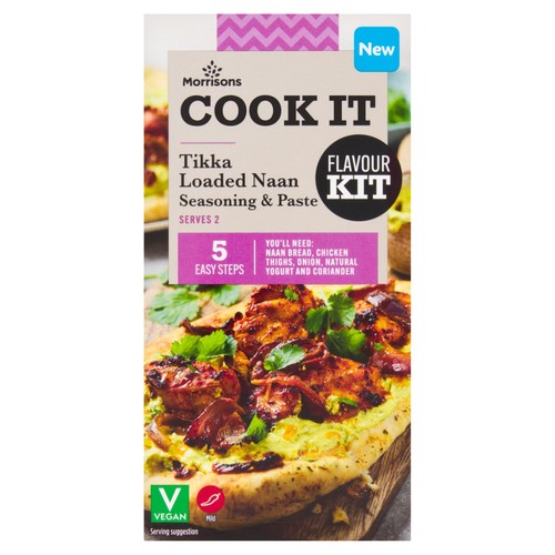 Morrisons Cook It Tikka Loaded Naan Seasoning & Paste Flavour Kit 40g