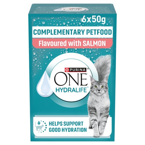 PURINA ONE HYDRALIFE with Salmon Liquid Cat Supplement 6x50g
