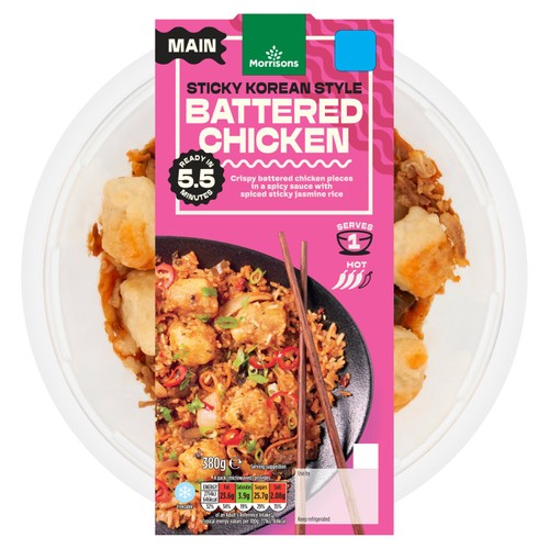 Morrisons Pan Asian Sticky Korean Battered Chicken & Spicy Rice 380g