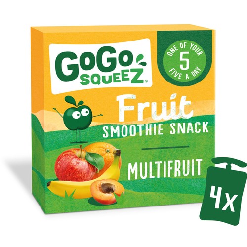 GoGo squeeZ Fruit Smoothie Snack Multifruit 4 x 90g