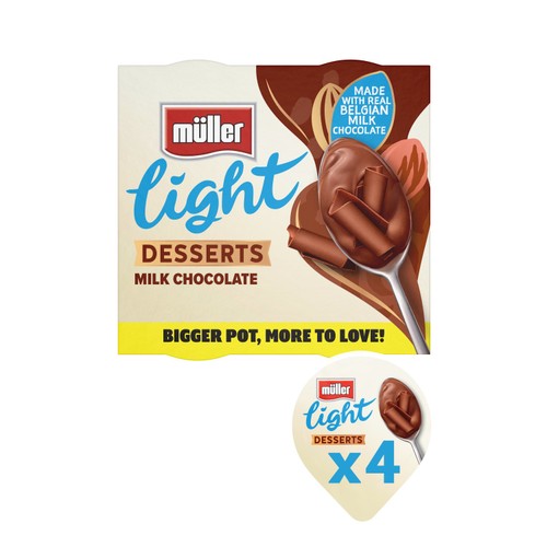 Muller Light Desserts Milk Chocolate 4 x 90g (360g)