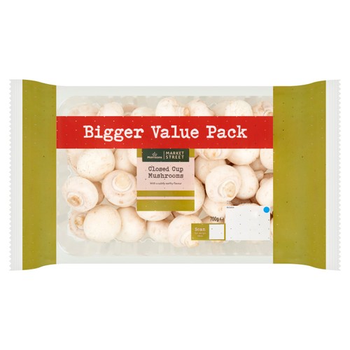 Morrisons British Closed Cup Mushrooms Family Pack 700g