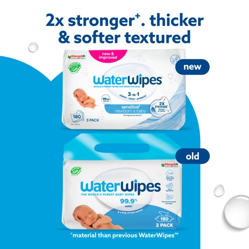 WaterWipes Original Baby Wipes 3x60 Wipes (180 wipes) thumbnail 4