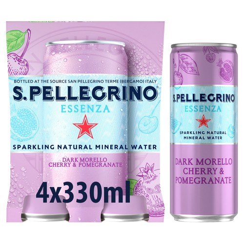 San Pellegrino Essenza Sparkling Water Cherry & Pomegranate 4x330ml
