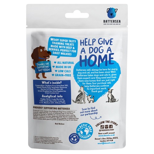 Denzel's Battersea Hearts Beef & Berries Dog Treats  thumbnail 3