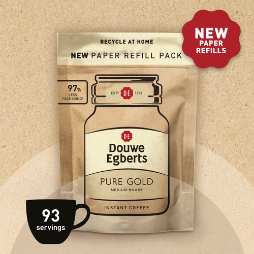 Douwe Egberts Pure Gold Instant Coffee Refill 150G thumbnail 3