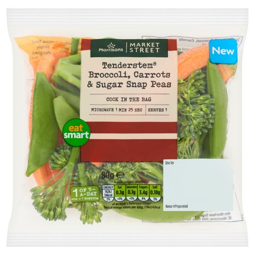 Morrisons Tenderstem Broccoli, Carrot & Sugar Snap Peas 80g