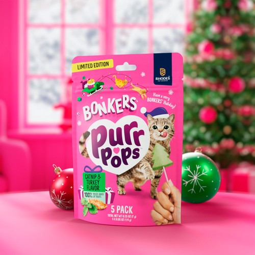 Bonkers Limited Edition Purrpops Lovey Licks Flavor Cat Treats    5 pack thumbnail 3