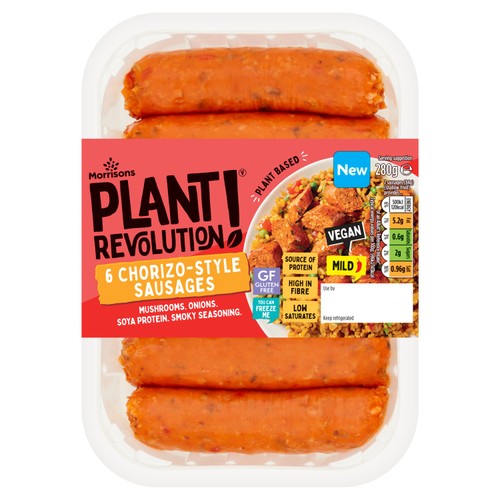Morrisons Plant Revolution 6 Chorizo-Style Sausages 280g